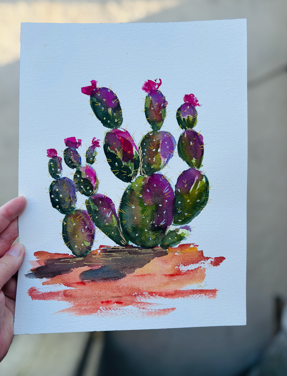 watercolor prickly pear cactus Prickly Pear Cactus – Hey Mama Paints