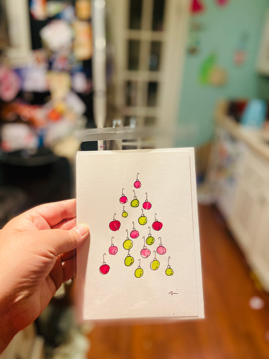 Card - Christmas Baubles