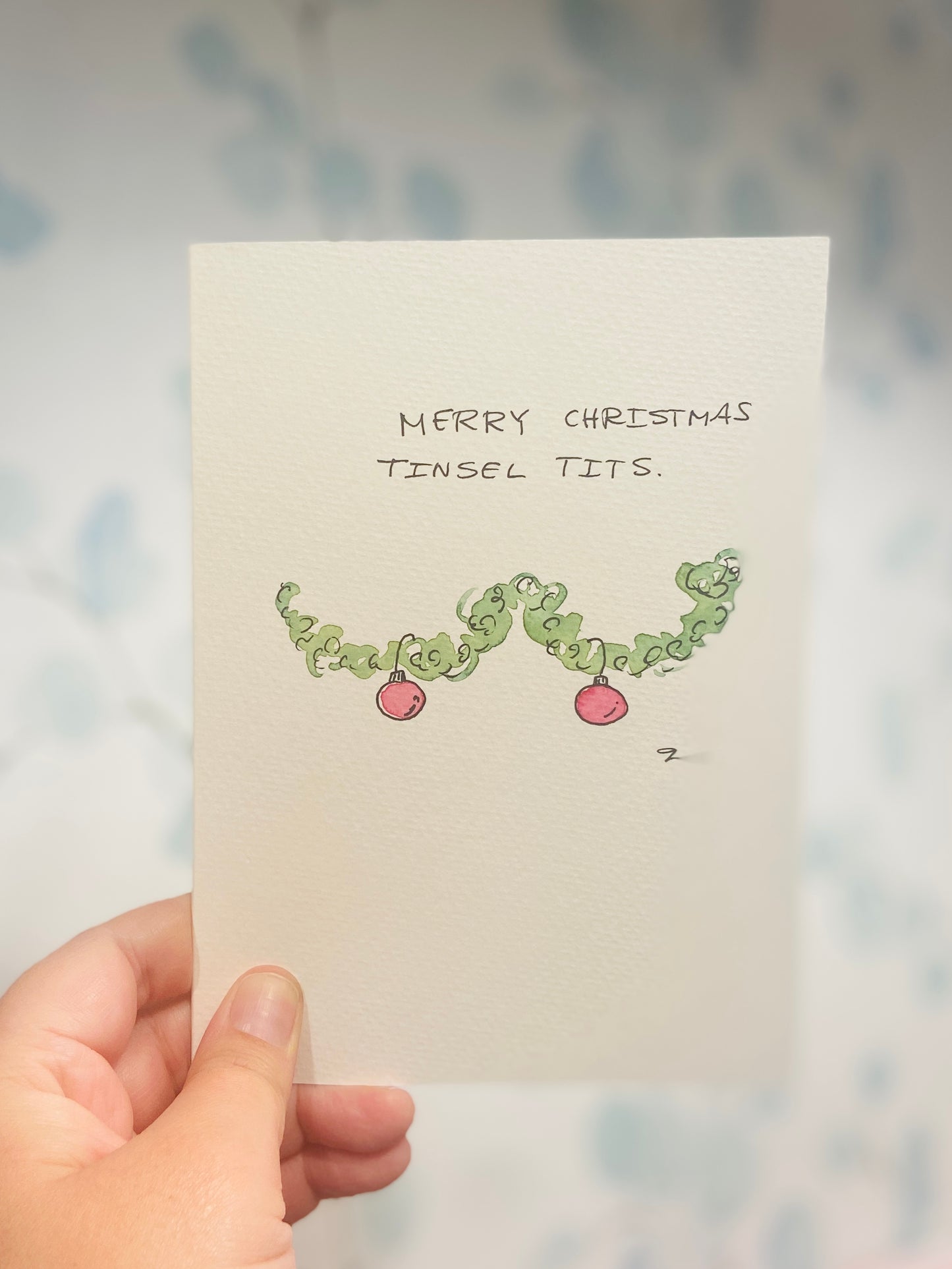 Card - Merry Christmas Tinsel Tits