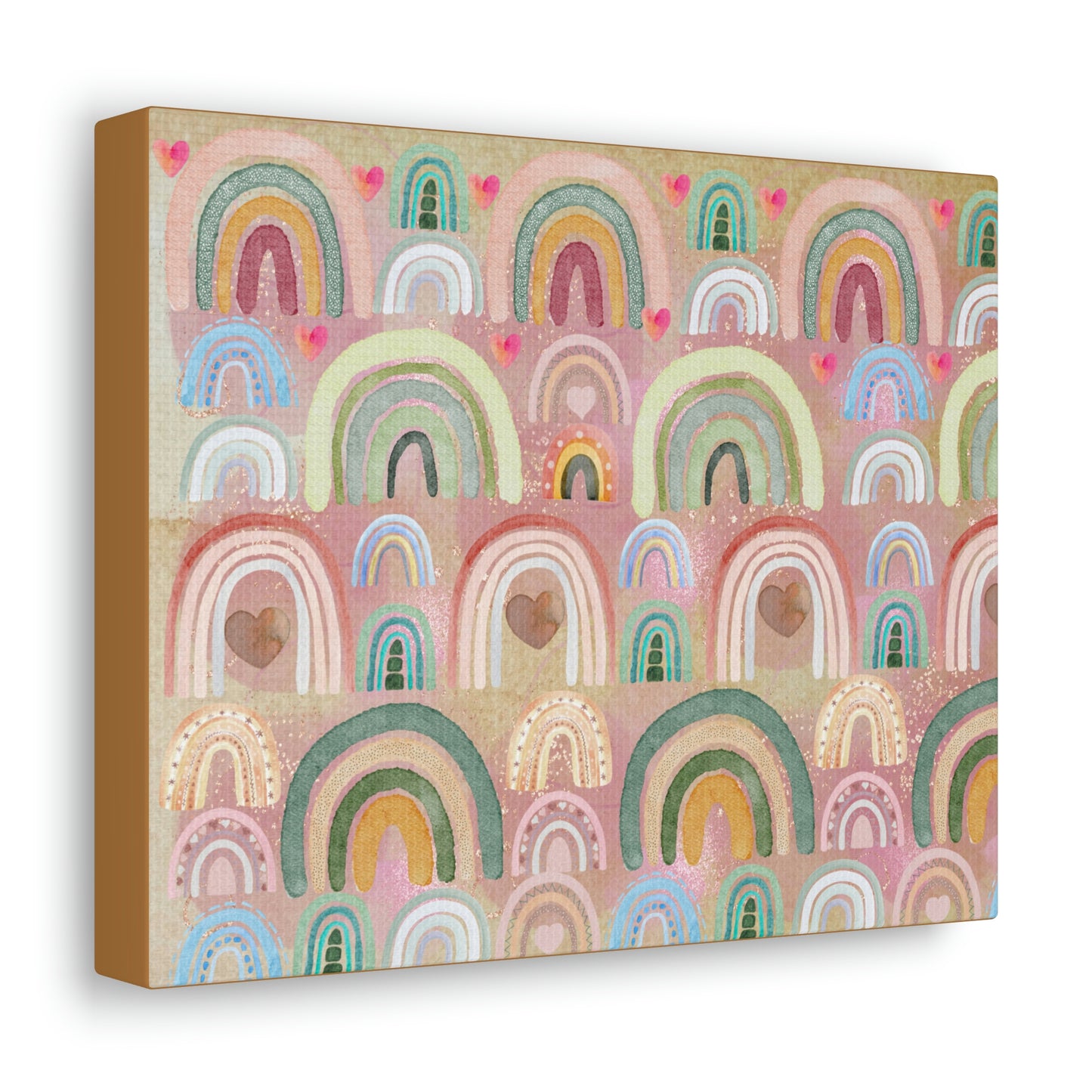 Watercolor Rainbow Wrapped Canvas