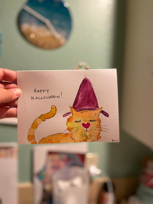 Happy Halloween Cat! - Card