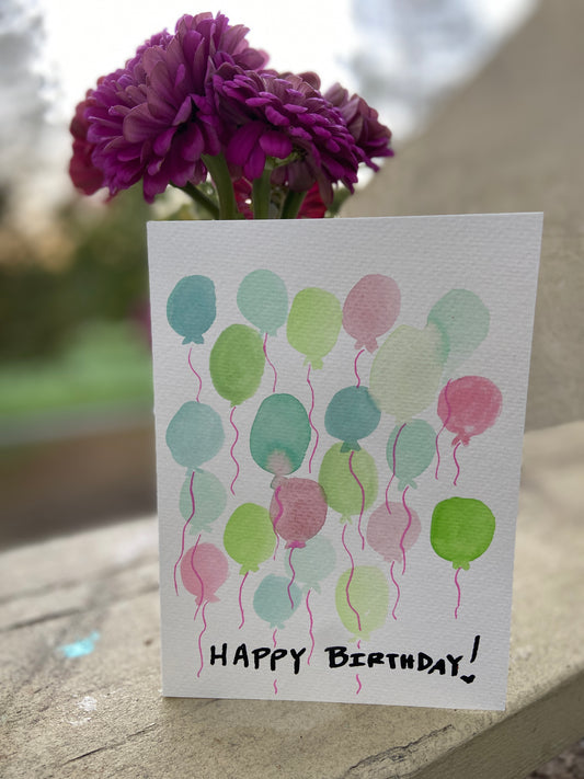 Birthday Balloons - card